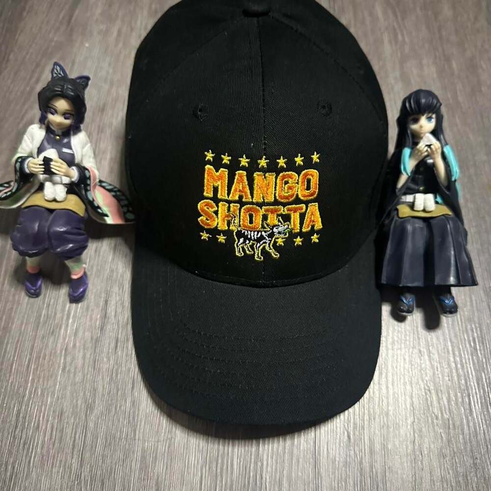 Mango Shotta Embroidered Baseball Cap - Black Streetwear Hat